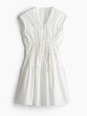 White Gathered Tier Dress - Women's Summer Dress